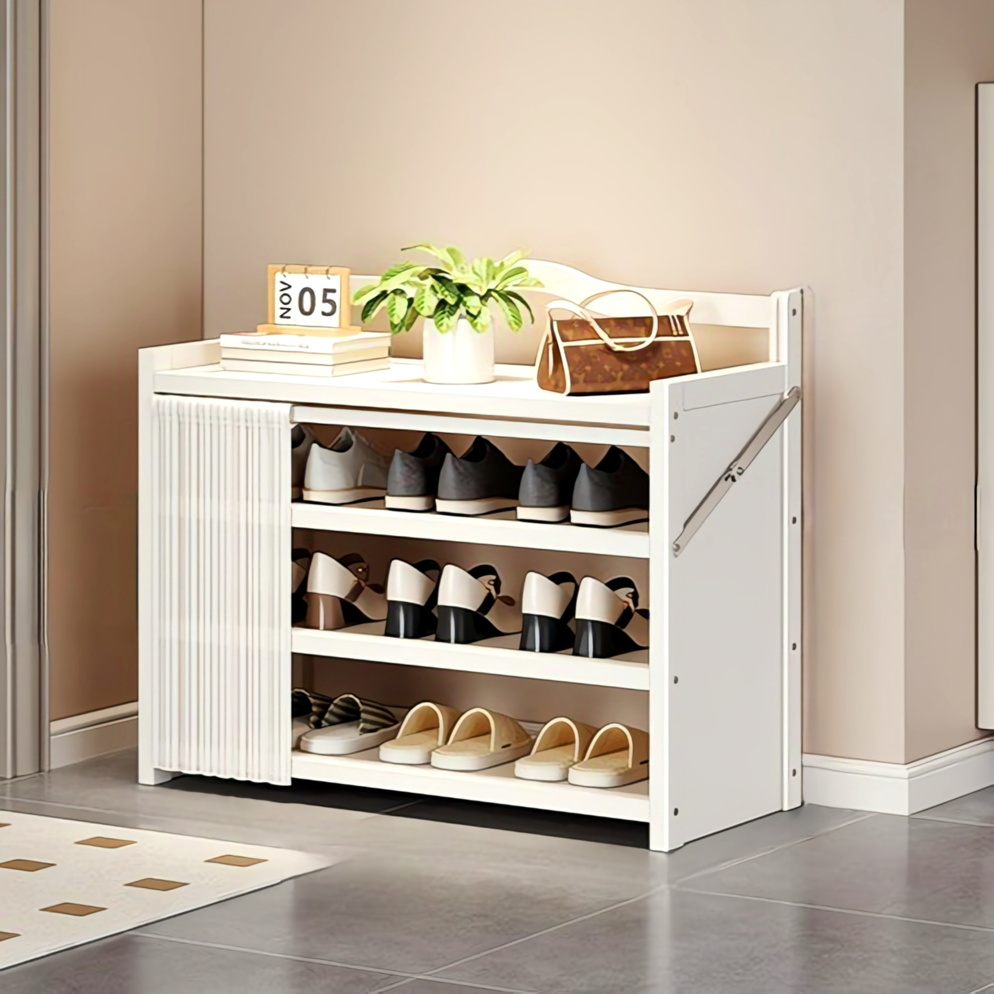 Winston Porter Non Installation Folding Shoe Rack, Multi-Layer ...