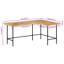 Basim L-Shaped Solid Wood Iron Executive Desk