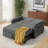 Modern 3-in-1 Pull-Out Sleeper Sofa, Convertible Upholstered Sofa Bed with Reclining Back and Side Pockets, Comfy Love Seat for Small Apartments