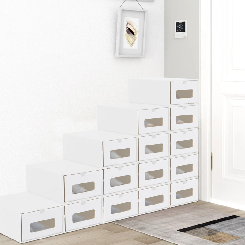 Shoe Storage Box, White, 20pcs