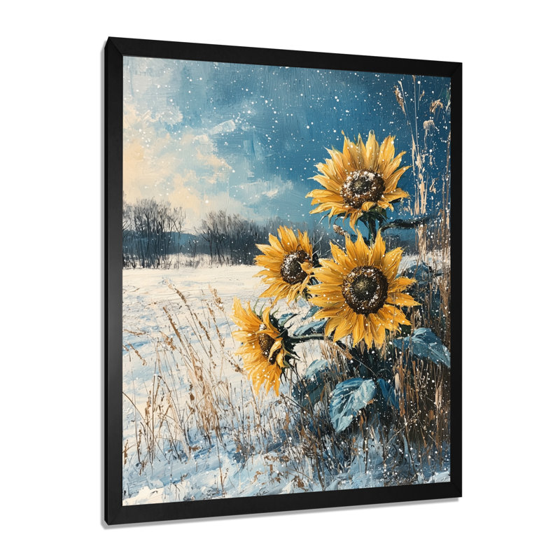 Dominek - Floral Wall Art, Noir, noir, noir, noir, H 20 po x l 12 po, Reproduction encadrée d'une seule photo