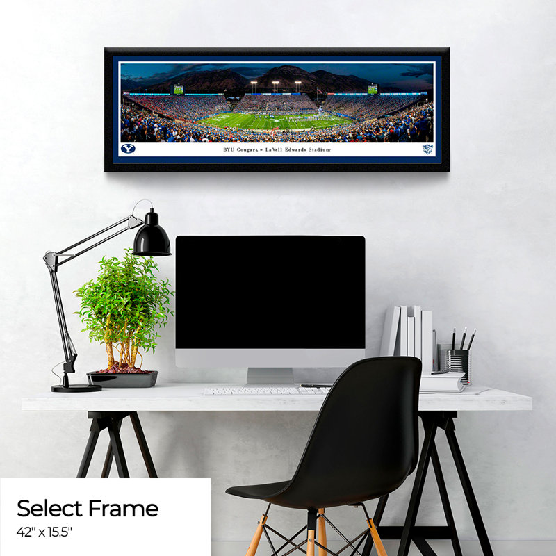 NCAA " College Football And Basketball ", Black Floater Framed, 15.5" H x 42" W x 0.88" D