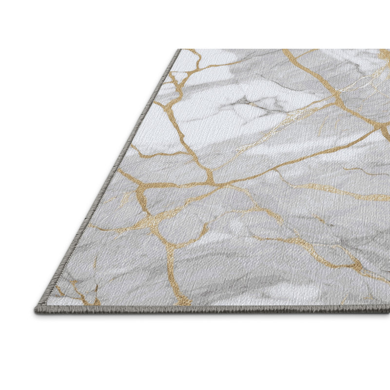 Tapis gris lavable à la machine, Rectangulaire 8 pi x 12 pi