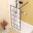 Framed Glass Shower Screen With 1/4" 6Mm Silk-Printing Tempered Glass, Aluminum And Support Bar, Shower Door