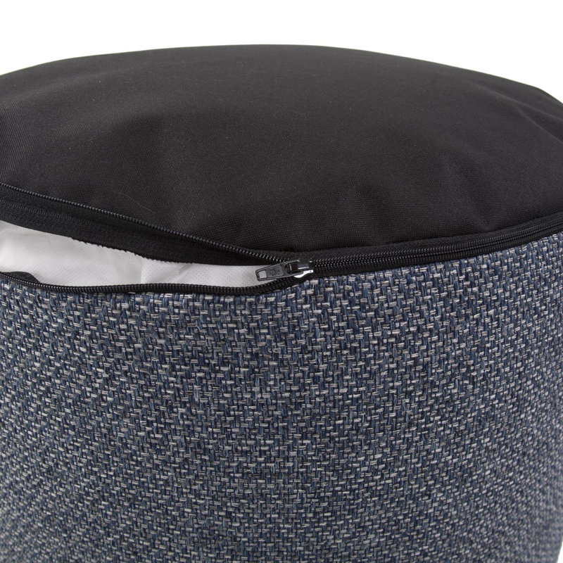 Pouf rond de 22 po de largeur, 100% polyester indigo de Panama