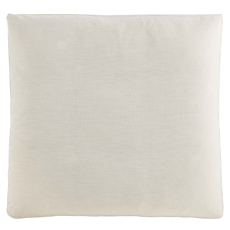 Commix Plush Light Beige Overstuffed Ottoman with Linen Texture