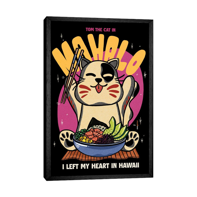 Mahalo 1 Piece Wall Art on Canvas, 66.04 cm H x 45.72 cm W, Black Floated Frame