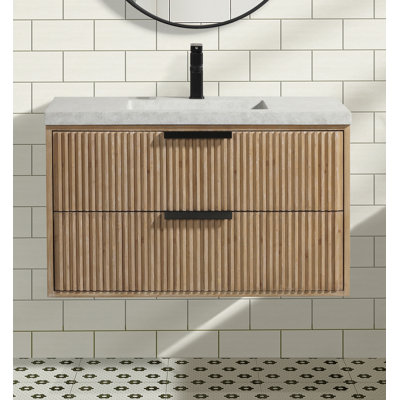 Anelie 36'' Single Bathroom Vanity with Concrete Top
