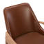 Chaise d'appoint en similicuir avec structure en bois massif et dossier haut pour le salon