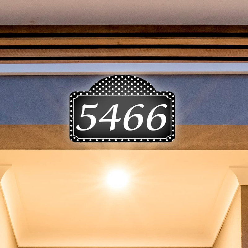Plaque d'adresse sur 1 ligne, Noir, Oui