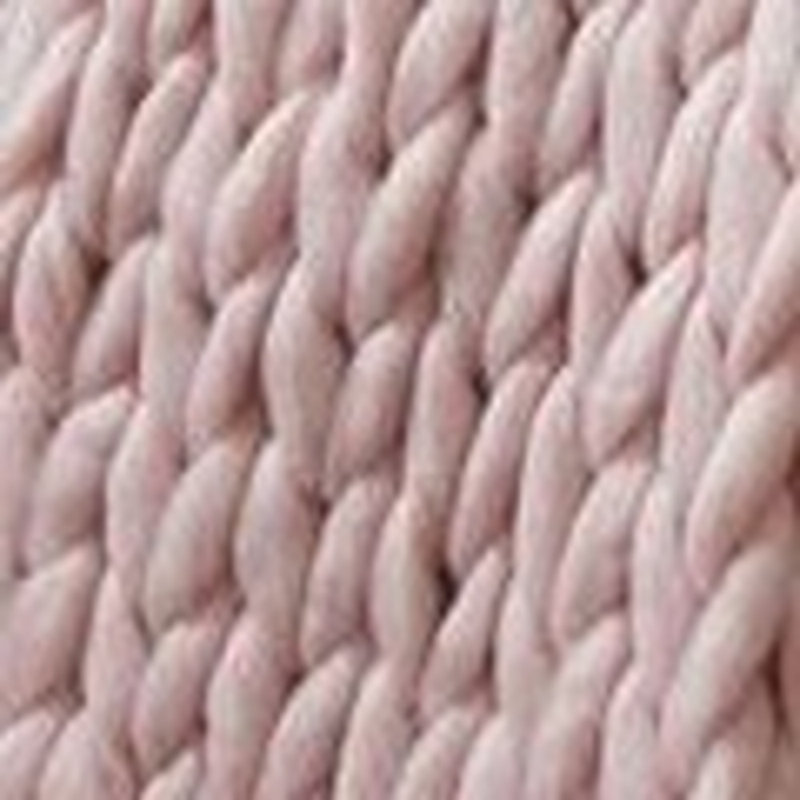 Cambel Cable Knit Throw Blanket, Blush