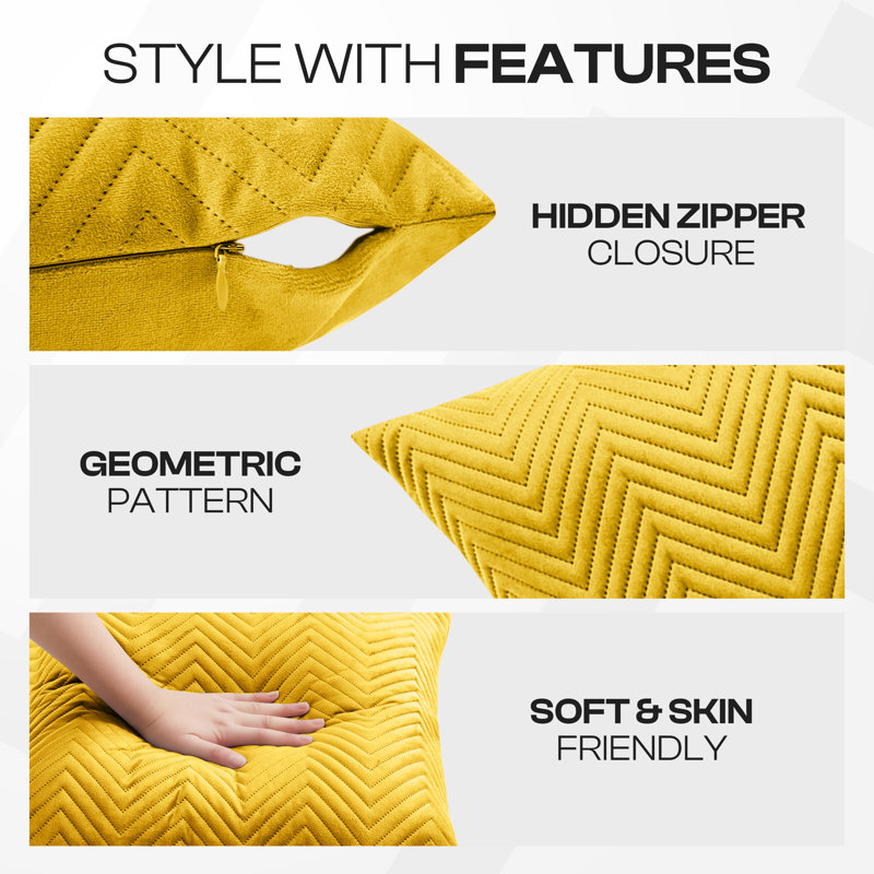 Square Cushion Cover, Ochre
