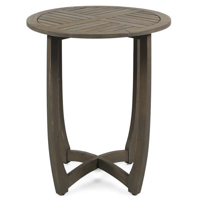 27.5'' Grey Wood Table With Rustic Appearance - Size
