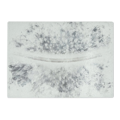 Tempered Glass Winter Road Watercolour Chopping Board