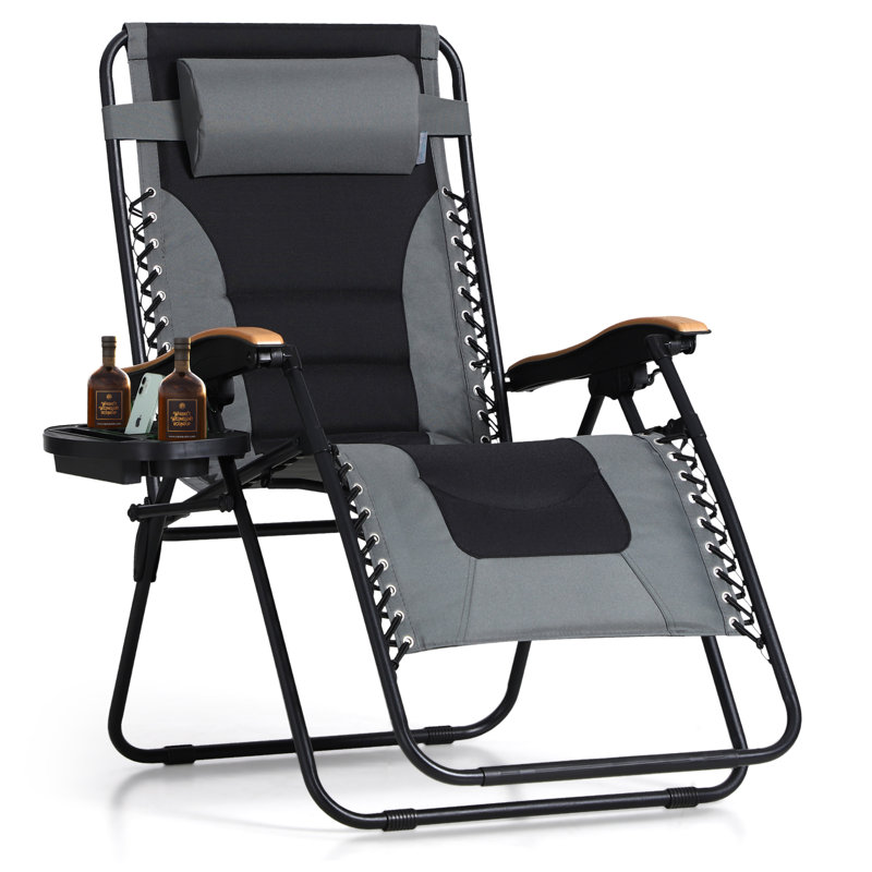 Fauteuil inclinable zéro gravité avec coussin Syril, Gris