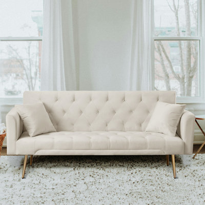 Modern Style 71.65‘’ Upholstered Velvet Sleeper Sofa