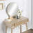 Contemporary Wood Vanity And Stool Set-1929997998