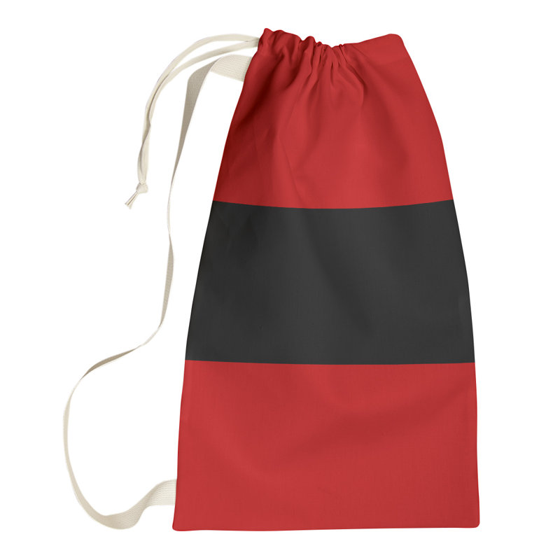 Fabric Laundry Bag with Handles, Medium (36" H x 28" W x 1.5" D), Pittsburgh Red/Black/Red