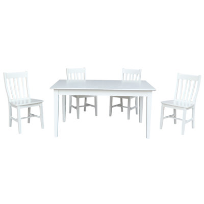 Dorethy 4 - Person Solid Wood Top Four Leg Dining Set