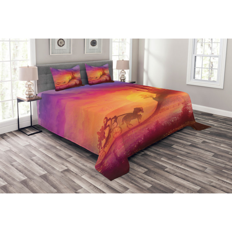 Fantasy Bedspread Set with Shams, 220 x 264 cm