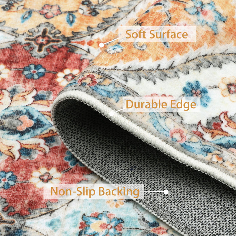 Siegulf Washable Moroccan Indoor Rug, Runner 2' x 6'