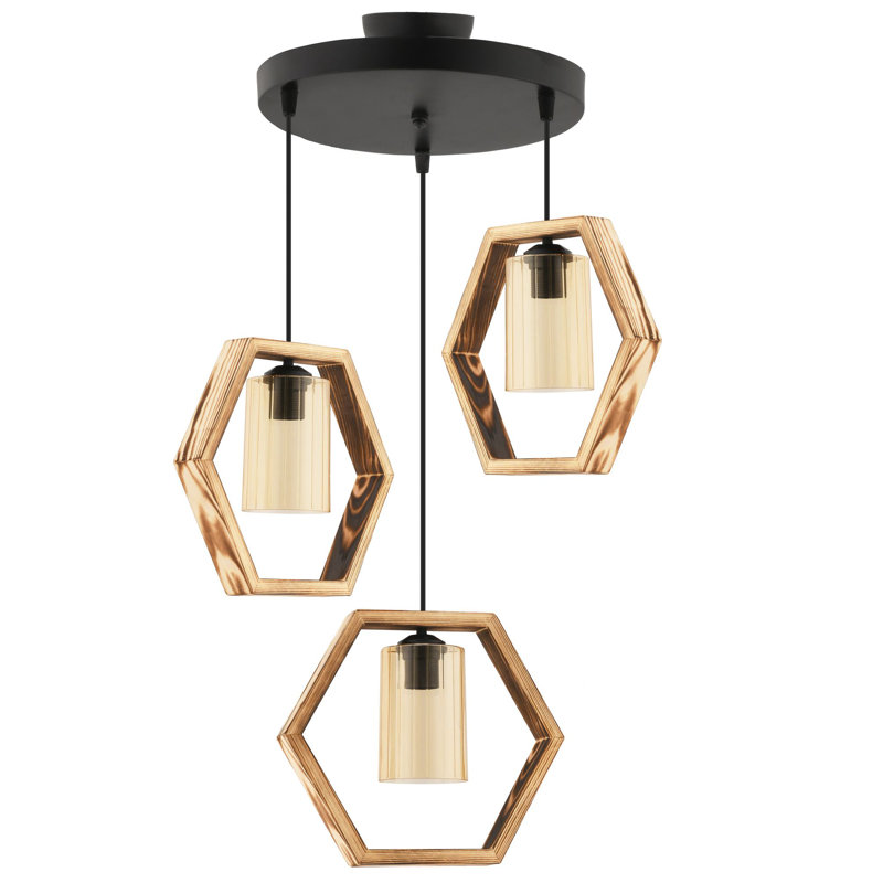 Lustre, Noir, Naturel, Trois lumières