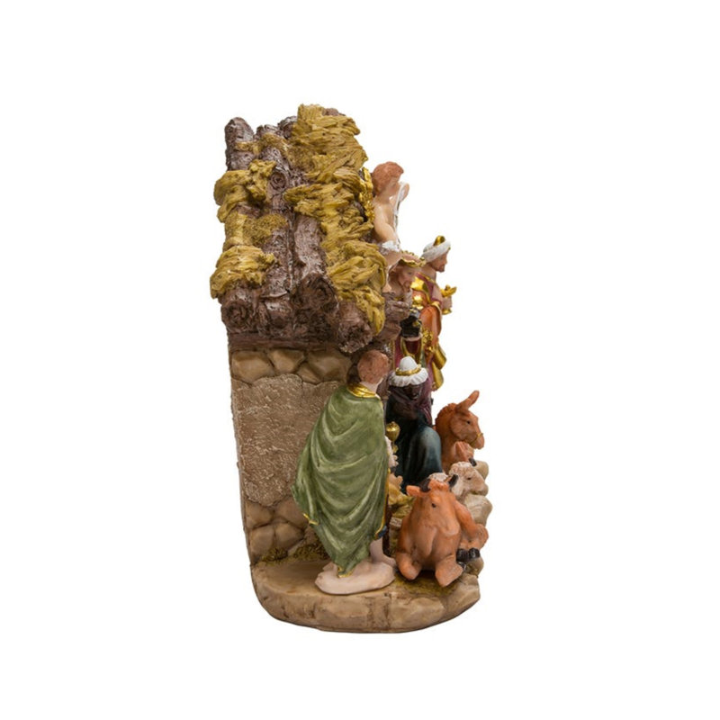 Kurt Adler 11-Piece Resin Nativity Set with Stable