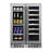 Transcend 24 in. 64 Can and 20 Bottle French Door Seamless Stainless Steel Dual Zone Built-In Beverage and Wine Cooler