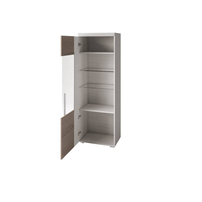 Shanil Display Cabinet, Rustic Andersen Pine/Oak Sonoma