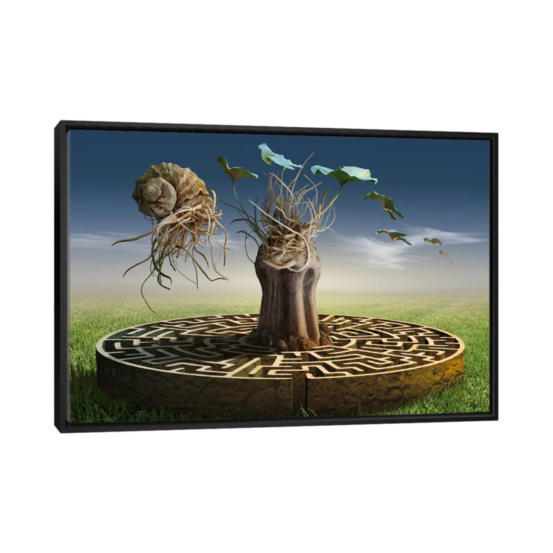 « artful ix », impression sur toile, H 18 po x l 26 po x P 1,5 po, Toile avec cadre noir, Pas de tapis
