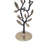 D14X24" Black And Gold Aluminum Side Table With Delicate Pomegranate Design
