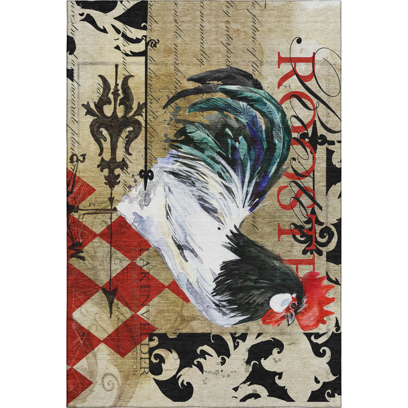 Premium Machine Washable Clemie AMF158 Midnight Rug, Rectangle 9' x 12'