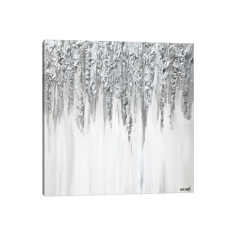 Silver Drops Of Jupiter by Osnat Tzadok - Wrapped Canvas Print, 30.48 cm H x 30.48 cm W