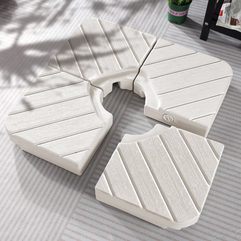 Base de parasol autoportante robuste en plastique pour parasol apprenant, Blanc