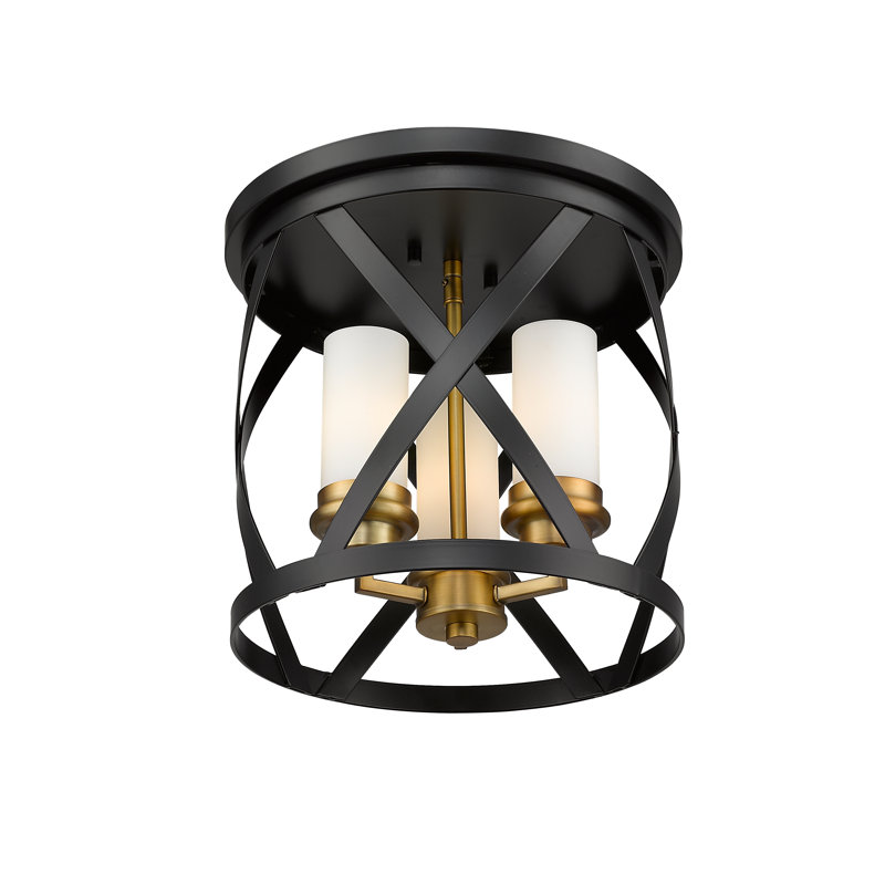Beckville Glass Flush Mount, Olde Brass