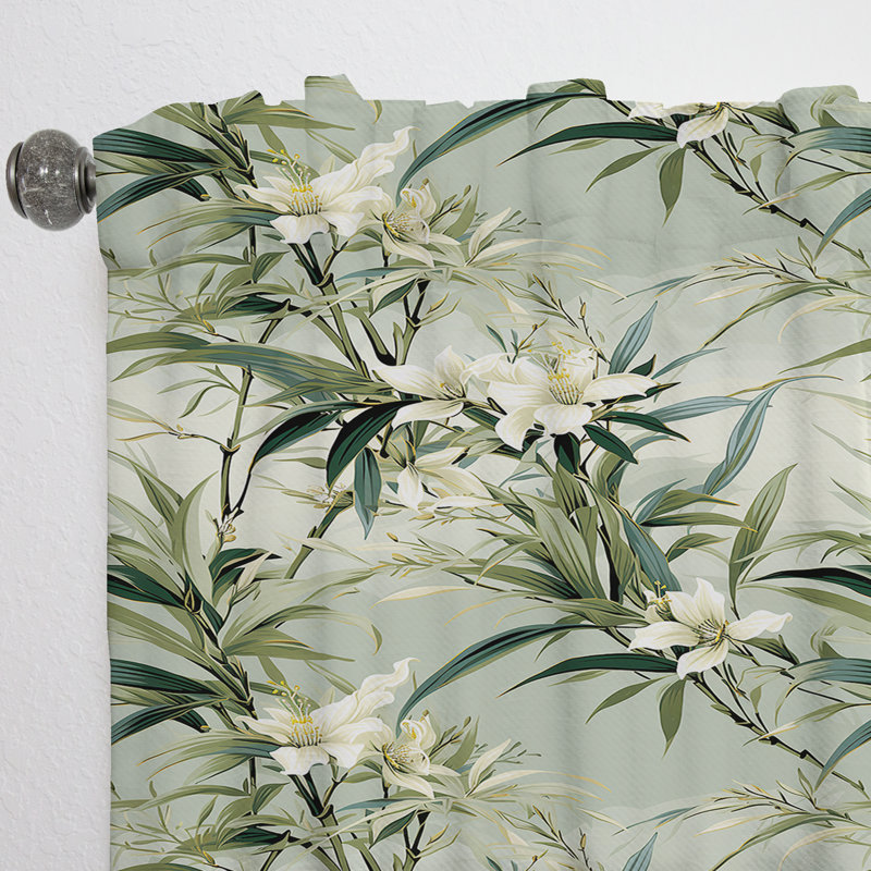 Bambou fusion motif tropical II - rideau floral - rideau obscurcissant floral - 1 panneaux, L 52 po x L 95 po