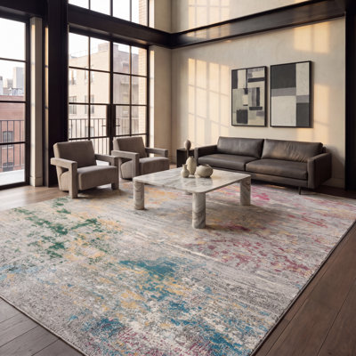 Etta Abstract Light Blue/Green Area Rug
