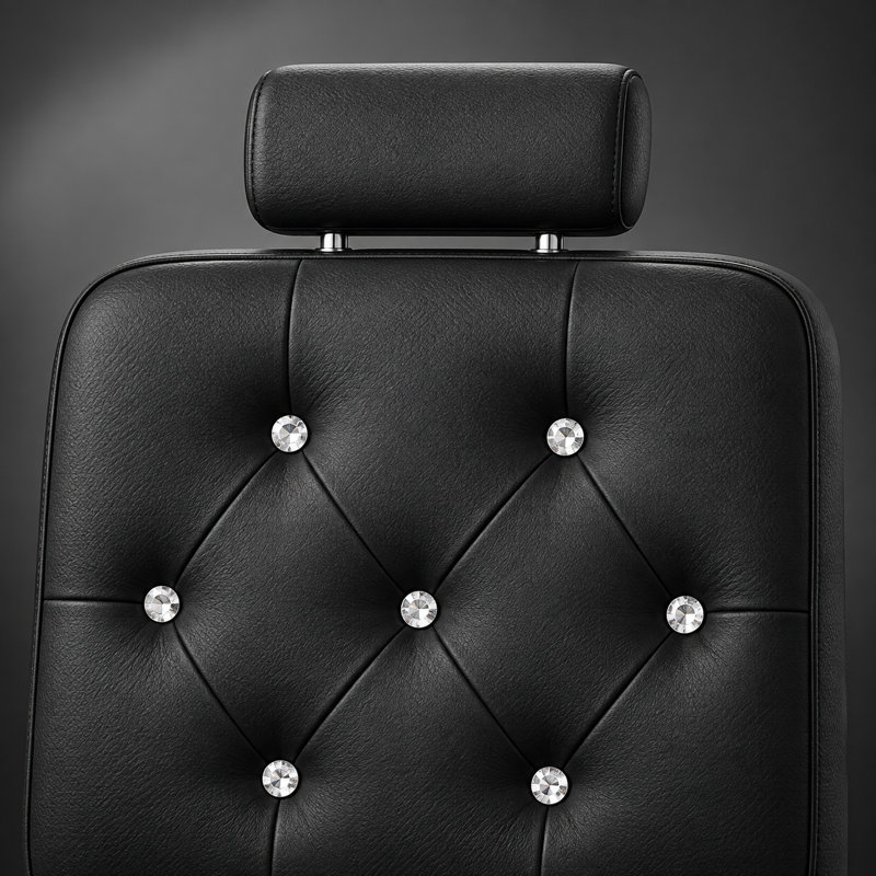 Fauteuil de salon inclinable avec hauteur réglable et système hydraulique pour coiffeur - Noir/Noir, Noir, Noir