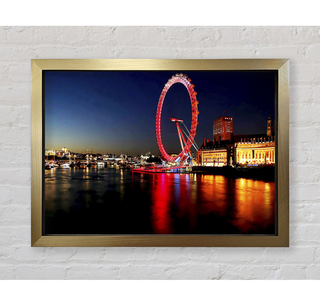 London Eye Red Reflections - Einzelner Bilderrahmen Kunstdrucke