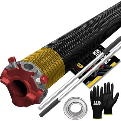 Garage Door Torsion Springs with 1" Bearing, Gloves and Bars (250 x 1.75 x 38)
