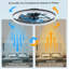 25-inch Modern Crystal Edge Flush Mount Ceiling Fan with Light Dimmable Enclosed App Control Black-130156632