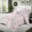 Ensembles de literie rose moderne, courtepointe simple en polyester, maison de campagne florale