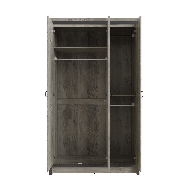 Ramlochan 3 Door Manufactured Wood Wardrobe, Grey
