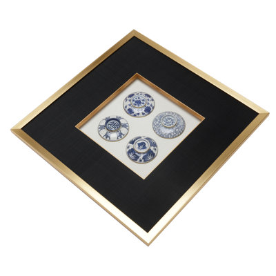 Framed Blue And White Tea Lids