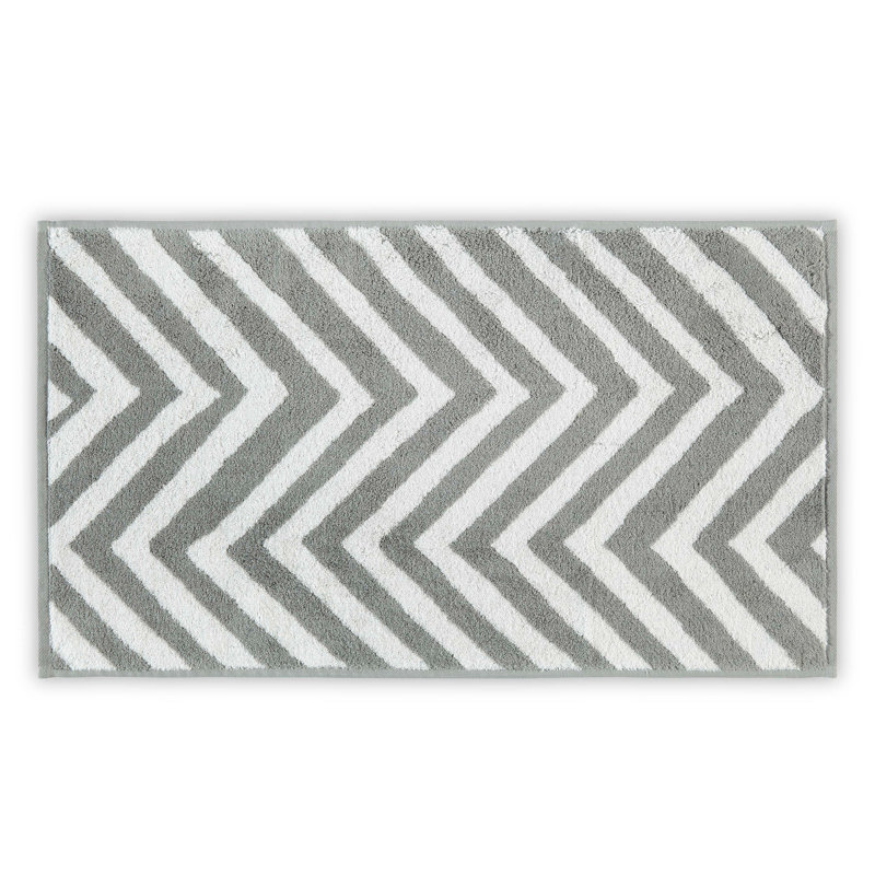 Serviette de bain 100% coton Ebenal, Blanc / gris