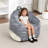  Bean Bag Chair for Kids, Small Bean Bag Sofa Chairs with filler, Dark Gray Comfy Beanbag Chair with Handle for Living Room, Bedroom-1205378423