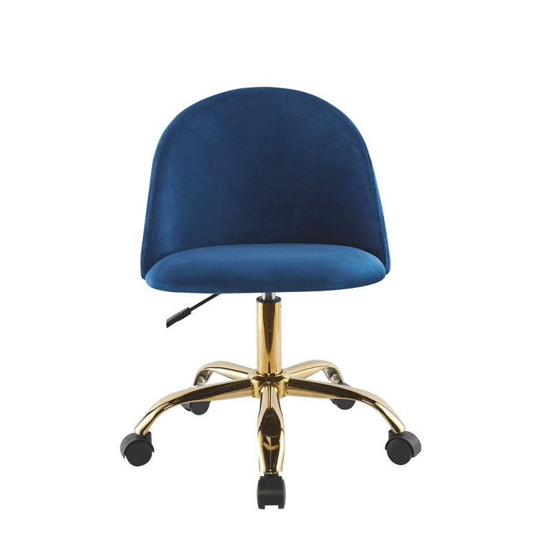 Ganey Velvet Task Chair, Blue