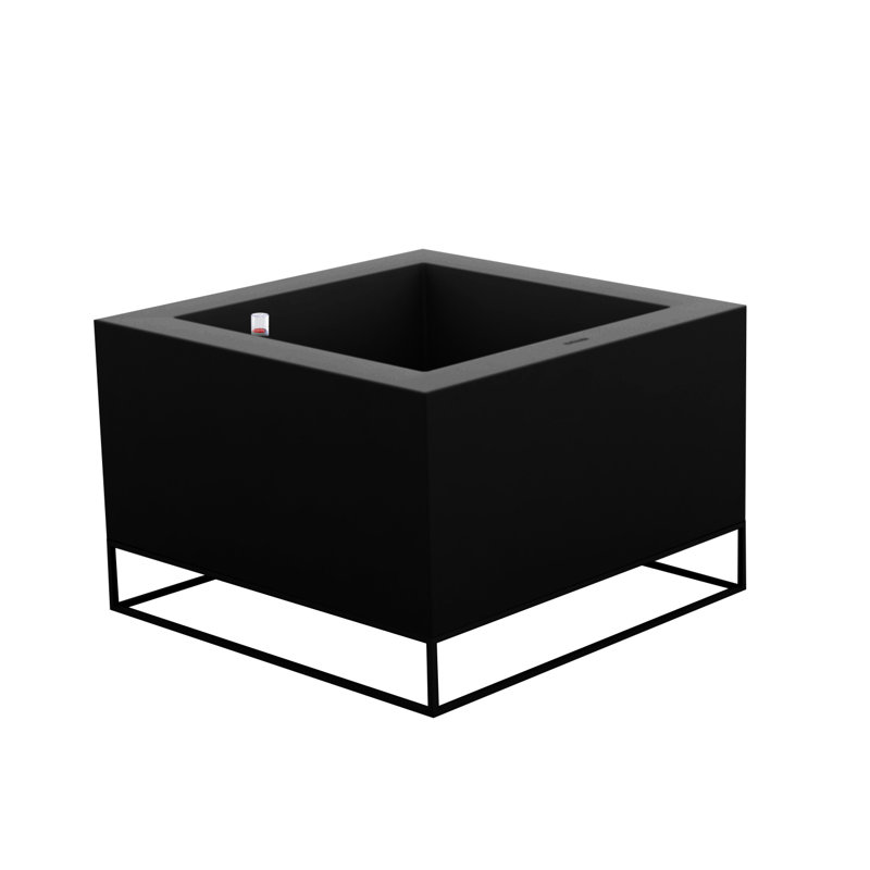 Vela Resin Pot Planter, Black, 15.75" H x 23.5" W x 23.5" D