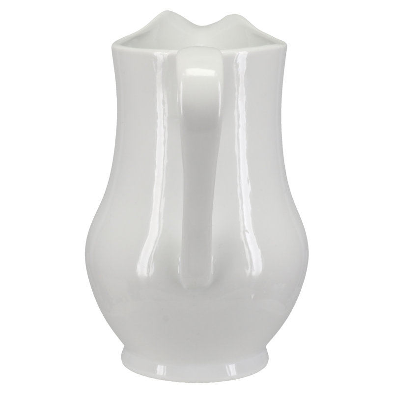 Classic White Porcelain 2-Quart Pitcher with Long Spout