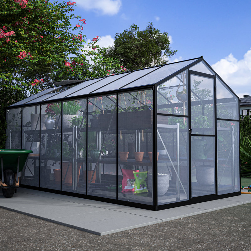 6' X 12' Greenhouse With Rust- Frame And Ventilation In Garden, Backyard, Protection Climate Control For